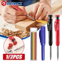 Mechanical Carpenter Pencils Set Solid Deep Hole Wood Pencils Marker Tools with Built In Sharpener for Architect Construction