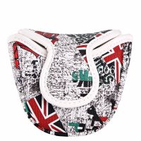 1pc UK Flag and Skull Print Mallet Cover Golf Mallet Putter Cover with Magnetic Closure