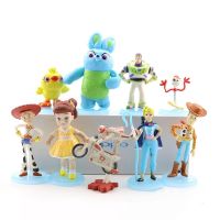 ● 9pcs Disney Toy Story 4 Forky Woody Buzz Jessie Bo Peep Ducky Bunny Action Figure Toy Kids Toys