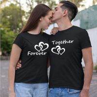 Together And Forever Printed T Shirts 7 Color Tees Couple Lovers Tshirt Clothes Gildan