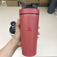 Bình Lắc Shaker Inox Màu Đỏ Sẫm Bình Lắc Tập Gym Chính Hãng Amalife Kèm