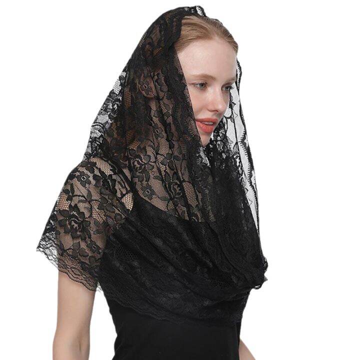 Chapel Veil Catholic Mass Lightweight Church Mantilla Lace Scarf ...