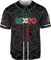 2023 new arrive- XZX180305  Personalized name tribal pattern Mexico sanki all over print Baseball Jersey Shirt