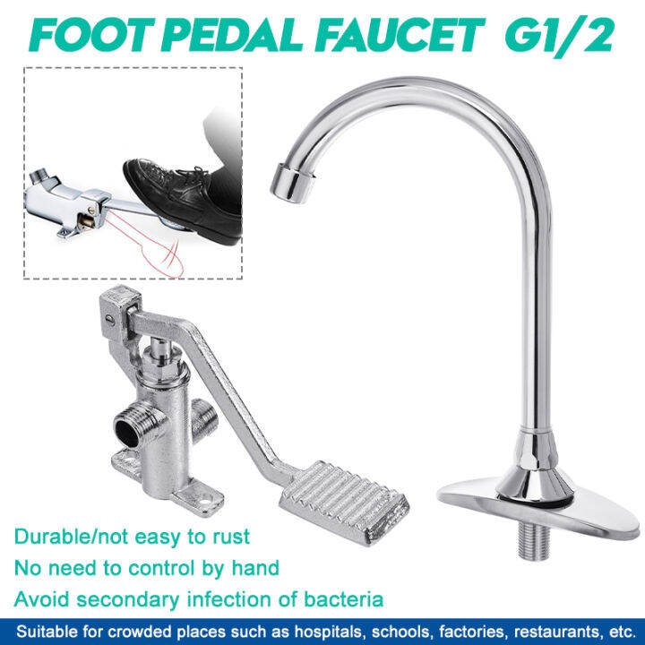 Faucet with Foot Pedal Accessories, Valve Bathroom Basin Faucet Set