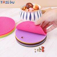 FAIS DU Heat Resistant Silicone Mat Round Pot Holder Table Placemat Kitchen Accessories Coaster Food Grade Material Placemat