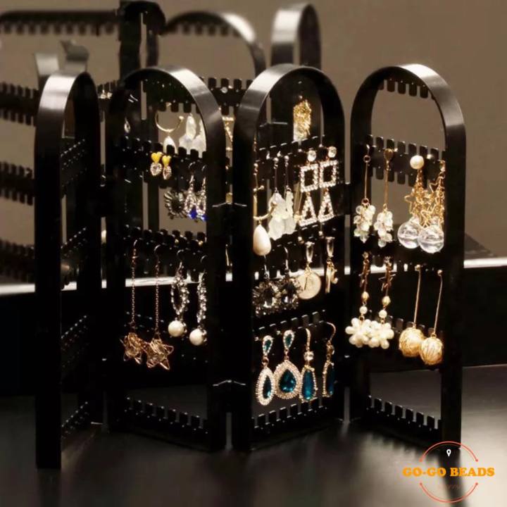 1pc 2 4 Doors Jewelry Display Stand Foldable Jewelry Display Rack Creative  Screen Jewelry Holder 240 Hole Plastic Earrings Necklace Storage Rack  Buy  More Save More  Temu