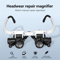 Head-Mounted Illuminating Microscope Glasses Reading Magnifier Three Multiples LED Light Clock Repair Jewelry Engraving Tool