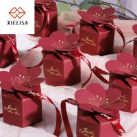 XIELISA 50ชิ้นค่ะ สร้างสรรค์และสร้างสรรค์ อุปกรณ์ปาร์ตี้ + พร้อม + ริบบิ้น ทารก + อาบน้ำ หกเหลี่ยมแบบหกเหลี่ยม วันเกิด + ปาร์ตี้ กล่องของขวัญ + งานแต่งงาน + ของที่ระลึก + ของขวัญ กระเป๋า + สีแดง ลูกอม + กล่อง