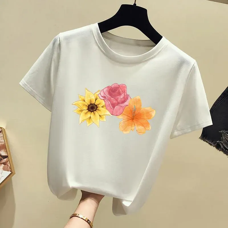 Lovely Style Flower 90s Clothes Short Sleeve T Clothing Print