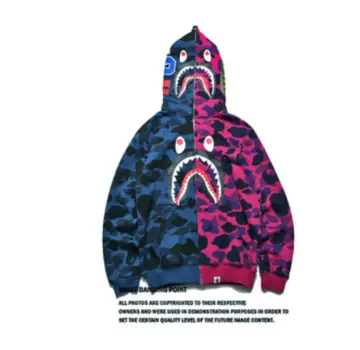 BAPE Shark Full Zip Hoodie Keychain Pink