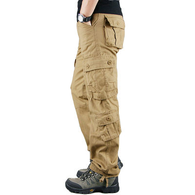 Cargo Pants Men Army Military Multi Pockets Tactical Pants Straight Slacks Casual Sports Track Training Outwear Trousers Pants