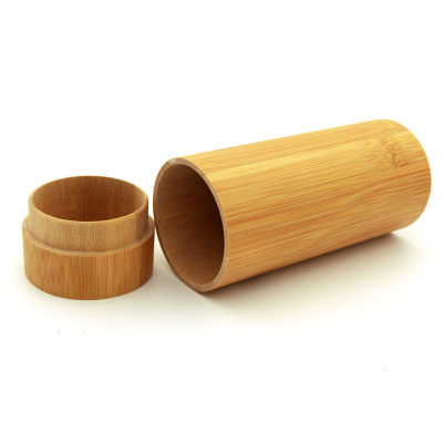 Holder Anti-Scratch Handmade Eyeglasses Contrainer Cylindrical Vintage Sunglasses Case Natural Bamboo