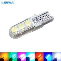 LEEWA 5pcs T10 194 501 W5W 5050 6SMD Car Silicone LED Side Dome Map Light Wedge Lamp 7-Color CA2905