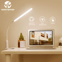 LED Desk Lamp with Clip Bed Reading Night Light Touch Learning Light Flexible Gooseneck USB Light Rechargeable Eye Protection