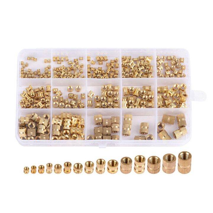380Pcs Thread Inserts M2 M2.5 M3 M4 M5 M6 Metric Female Thread Brass