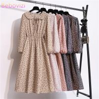 ☃ Chiffon Elegant Floral Spring Autumn Fall Long Sleeve maxi Dress Vintage Fashion Office Lady Casual Long Dresses Woman 2020