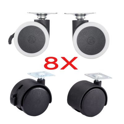 8 Pieces 1.5 Inch Wheel Furniture Wheels Caster Swivel Castor 360 Rotatable Universal Rollers Mute Rubber Protective / Plastic