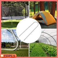 FZIPUA 6pcs ง่ายต่อการแก้ไข สังกะสี หมุดเป้าหมาย สมอพื้นดิน กอง trampoline เต็นท์พื้นเล็บ หมุดรูปตัวยู