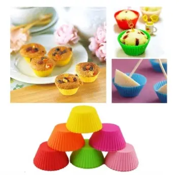 6pcs) 7cm 9cm Small Big Size Silicone Muffin Cups Cake Molds Baking Cups