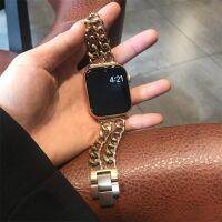 ○۩✱ Women Gold Wristband For Apple Watch Band 7 6 SE 41mm 45mm 38/42mm 42/44mm Lady Luxury Jewelry Metal Bracelet For iWatch 7 Strap