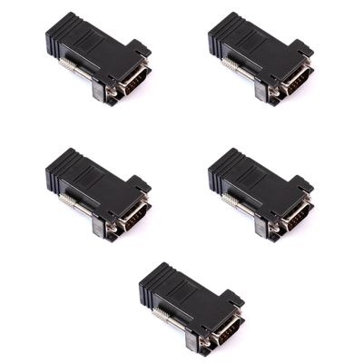 5Pcs RJ45 to VGA Extender Male to LAN CAT5 CAT6 RJ45 Network Cable Female Adapter Computer Extra Switch Converter