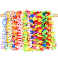 36Pcs ฮาวายประดิษฐ์ดอกไม้ Leis Garland สร้อยคอฮาวาย Luau ฤดูร้อน Tropical Party ตกแต่งงานแต่งงานพวงหรีดคริสต์มาส