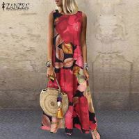 【HOT】►✸✶ Floral Womens Sundress 2023 ZANZEA Sleeveless Vestidos Female Printed Sarafans Robe