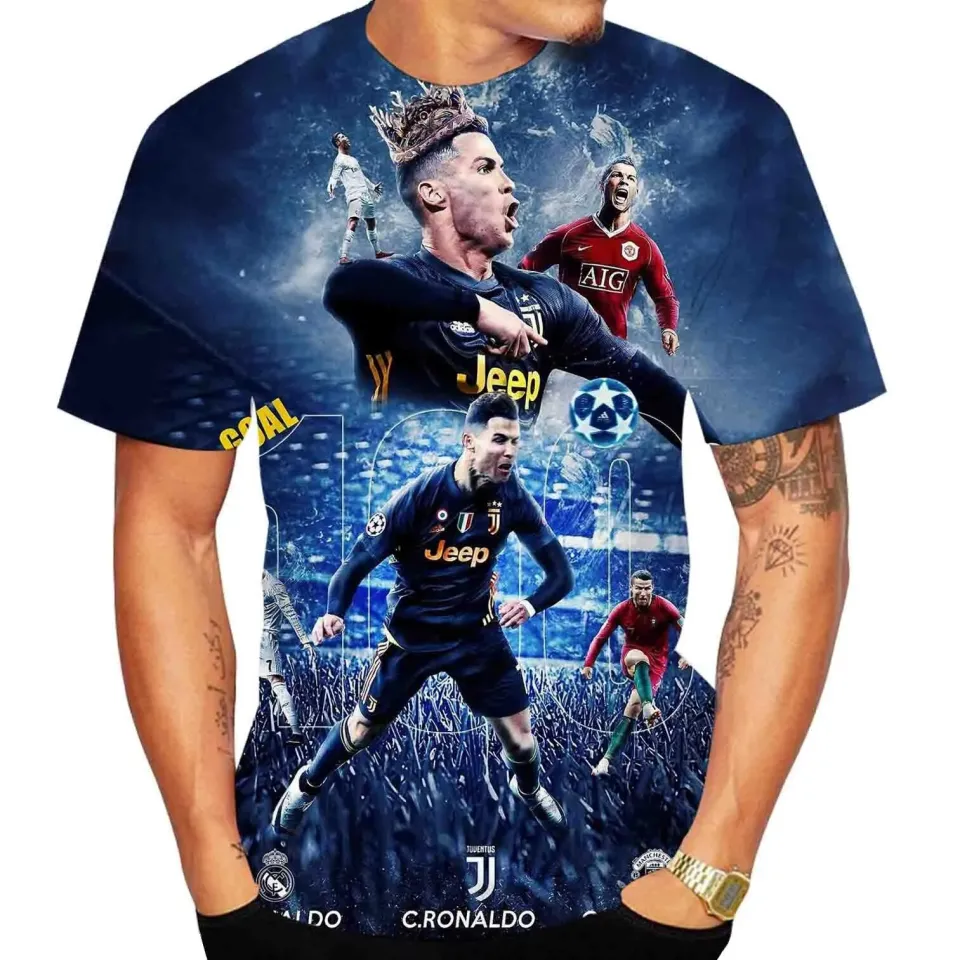 Summer New Fashion Legend Football Cristiano Ronaldo 3D Printed Casual  Street Short-sleeved T-shirt for Men and Women Kids Tops - AliExpress