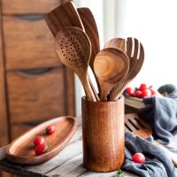 ✶♚ Teak Natural Wood Tableware Spoon Ladle Turner Rice Colander Soup Skimmer Cooking Spoon Scoop Kitchen Reusable Tool Kit