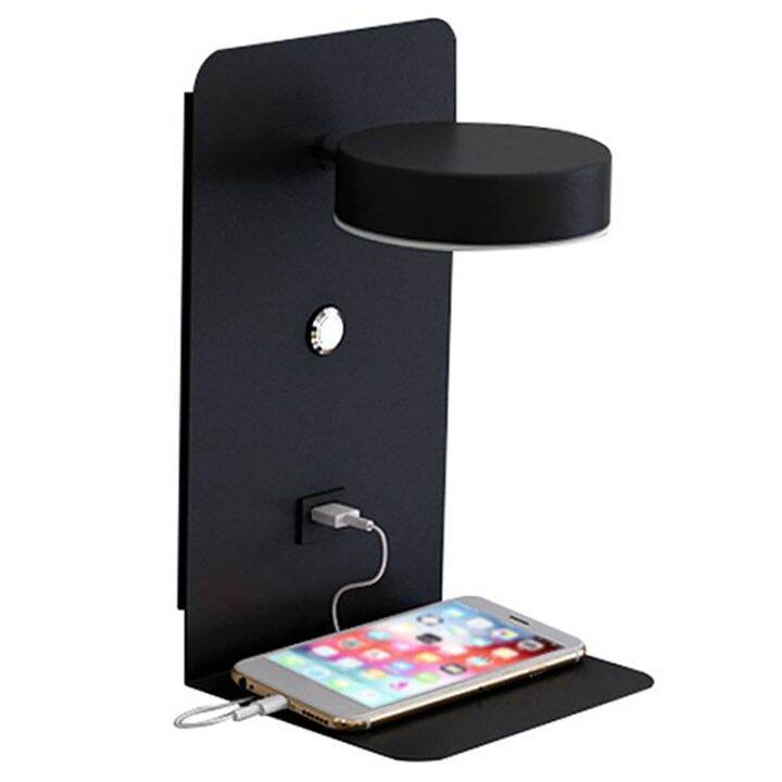 Reading Wall Light with USB Port Charging Creative Rack Bedside Lamp