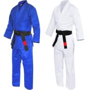 Professional Made Martial Arts Uniform - Single Weave Blue White Kimono