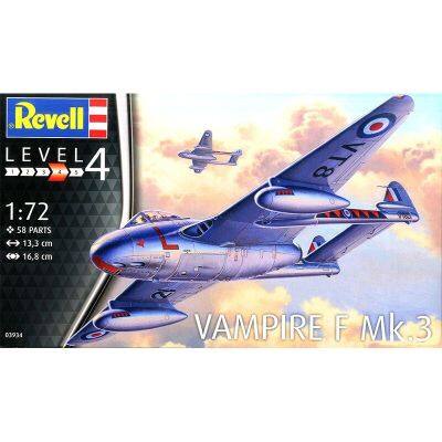 Revell 03934เครื่องบินจำลอง1/72ชุดแบบจำลองย่อขนาดแวมไพร์ F Mk.3ของเล่นก่อสร้างหุ่นประกอบสำหรับรูปแบบ Hoy คอลเลกชัน