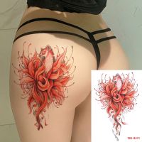 【YF】 Sexy  Nine-tailed Fox Manjusaka Waterproof Fake Tattoo Stickers For Women Back Water Transfer Temporary Tattos Party Decal