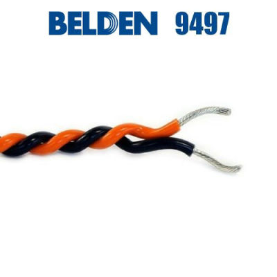 Belden 9497 สีส้มดำ 16 AWG 2 Conductor High-Conductivity Copper Speaker Cable Open Twisted Const / ร้าน All Cable