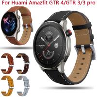 Tali jam tangan kulit 22mm untuk Huami Amazfit GTR 3 pro 4 Band untuk Amazfit GTR 2 versi baru 2E Stratos 3 Strap gelang pergelangan tangan