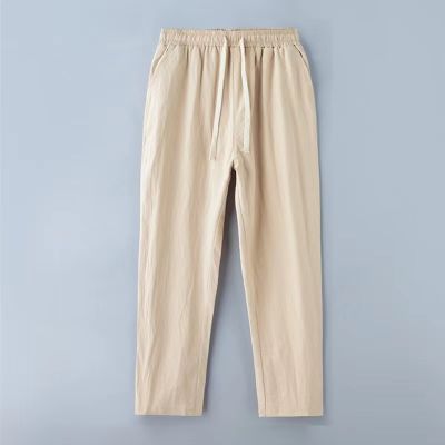 ส่งเร็ว! กางเกงขายาวผ้าฝ้าย  มีเชือกผูกรูดได้ มีกระเป๋า2ข้าง ผ้าไม่หนาและไม่บางจนเห็นกางเกงใน ใส่สวยมีสไตล์   964-1#