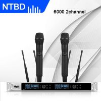 NTBD Home KTV Party Stage Performance Wedding Church SKM6000 UHF 2 Channel 2 Handheld Dual Wireless Microphone System Dynamic