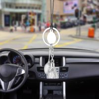 KOSOO Car Pendant Badminton Shuttlecock Racket Ornaments Hanging Auto Interior Rear View Mirror Decoration Dangle Trim Accessory