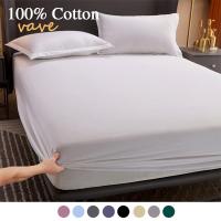 【hot】！ Cotton Fitted Sheet with Elastic Bands Non Adjustable Mattress Covers for King Bed140/160/200cm