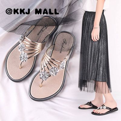 KKJ MALL รองเท้าแตะหญิง 2021 New รองเท้าแตะชายหาดของผู้หญิงฤดูร้อนรองเท้าแตะลำลองเกาหลี 1361