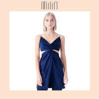 [MILIN] Twist front v neck top silk satin เสื้อสายเดี่ยวตัวยาวทวิสต์เจาะเอวด้านหน้า Belgra Top