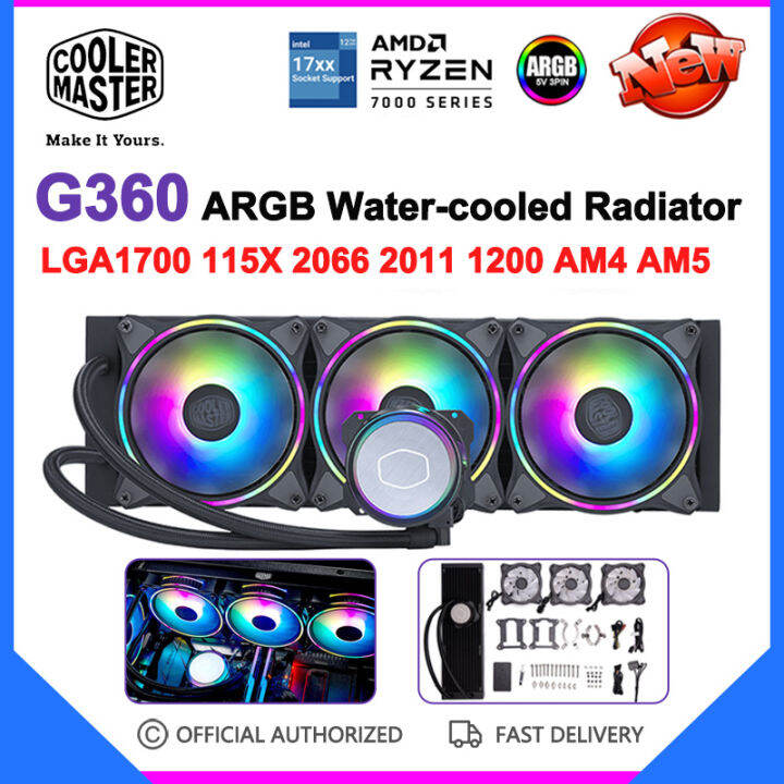 Cooler Master G360 ARGB Water Cooler Radiator MASTERLIQUID ML360 ...