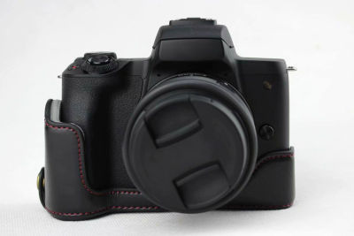 หนังแท้ปกป้องครึ่งเคสสำหรับกล้อง Canon Eos M50