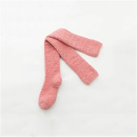 Fluffy Knee Socks Fleece Thigh High Stockings Soft Coral Warm Candy