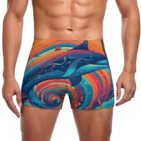 Dolphin Swimming Trunks Illustration  Abstraction Fashion Pool Swim Boxers Large Size Stay-in-Shape Man Swimwear Swimwear