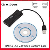 HDMI Video Capture Card USB 2.0 Lightweight Portable HDMI Live Video Recorder Game Capture Card for Laptop PS4 Live Streaming Adapters Cables