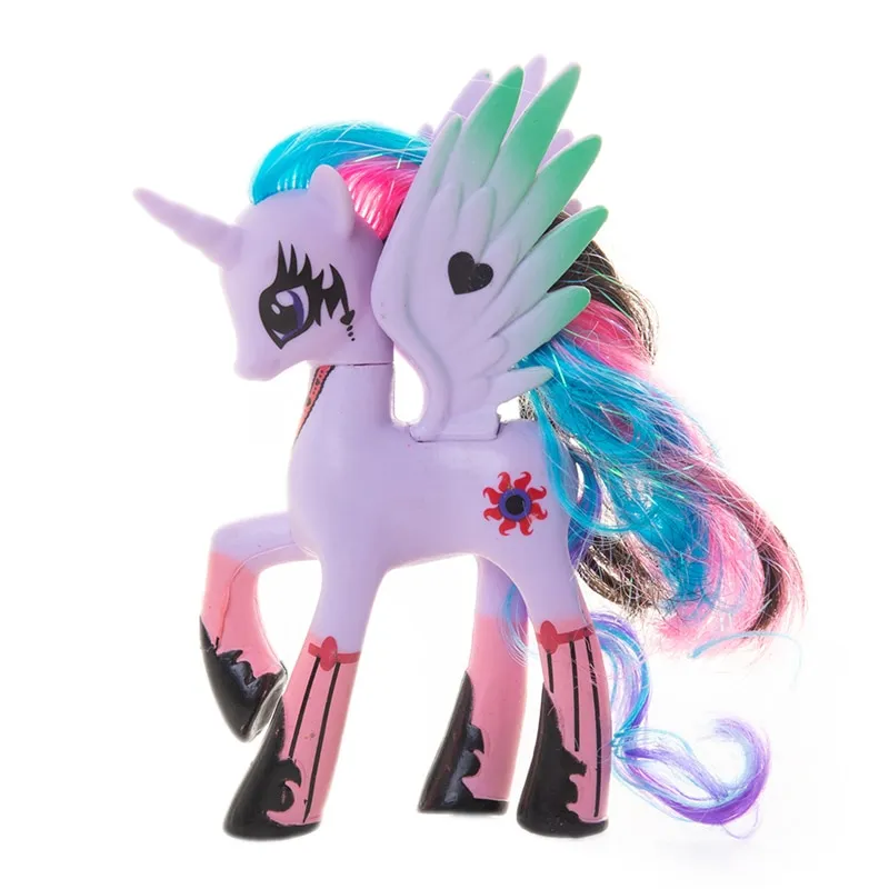 My Little Pony 14cm Cartoon Rainbow Horse Anime Action Figure Model Kids  Gift US