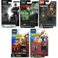 Mega Construx Bloks Splinter เซลล์บัญชีดำแซมฟิชเชอร์ Predator Michelangelo รูปการกระทำประกอบหน่วยการสร้างอะนิเมะของเล่น