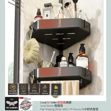 Corner Shower Caddy: Adhesive, Rust-Proof Stainless