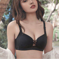 HotWomen สายฟรีหญิง Breathable ชุดชั้นในเซ็กซี่ Cross Cleavage Stoma ไม่มีรอยต่อบางถ้วย Push Up